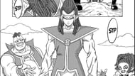 Gas (center) seen in his powered up form in the Super manga (Image via Shueisha Shonen Jump)